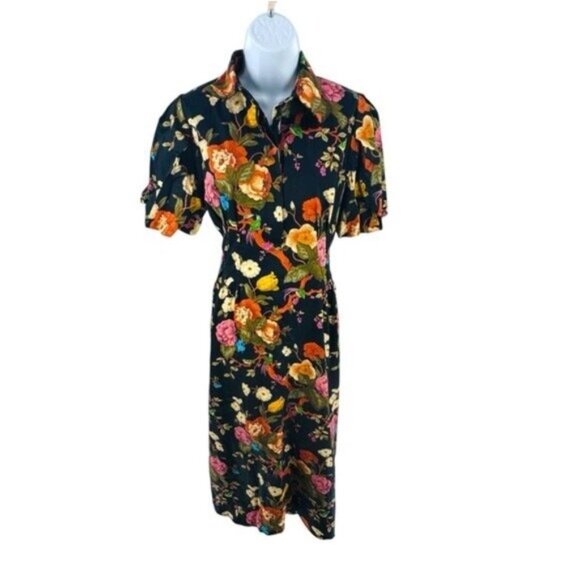 Tuckernuck | NEW Baroque Floral Delaney Short Puff Sleeve Maxi Dress Size S - Picture 5 of 11